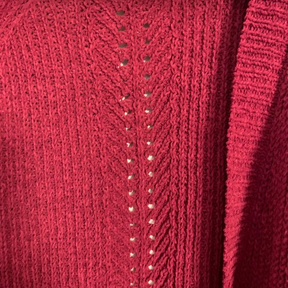 Ladies Chenile Cardigan Woven Sweater - Picture 2 of 4